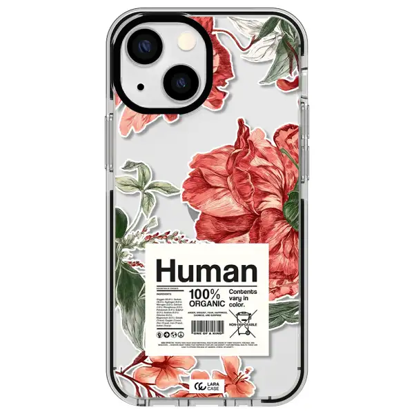 a cover of a book with flowers Apple iPhone 13 mini impact black border Case