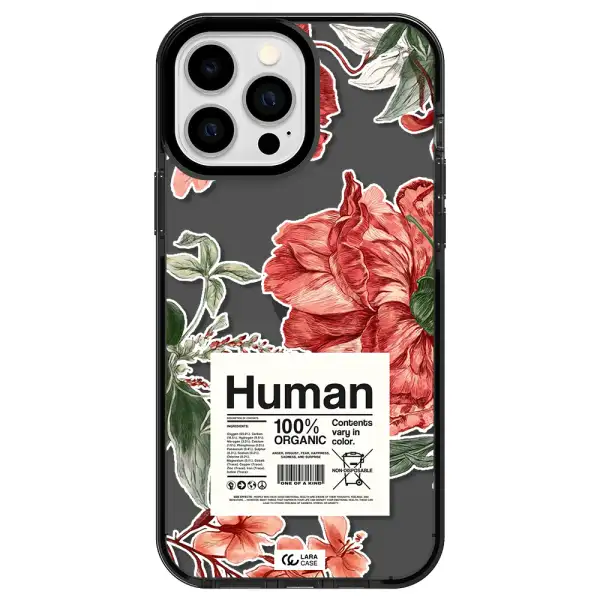 a cover of a book with flowers Apple iPhone 13 Pro Max impact Smoke Black Case