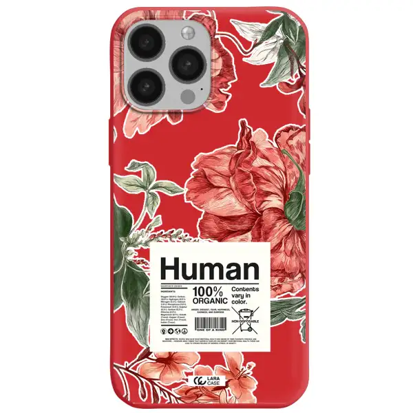 a cover of a book with flowers Apple iPhone 13 Pro Max Silicone Imperial Red Case
