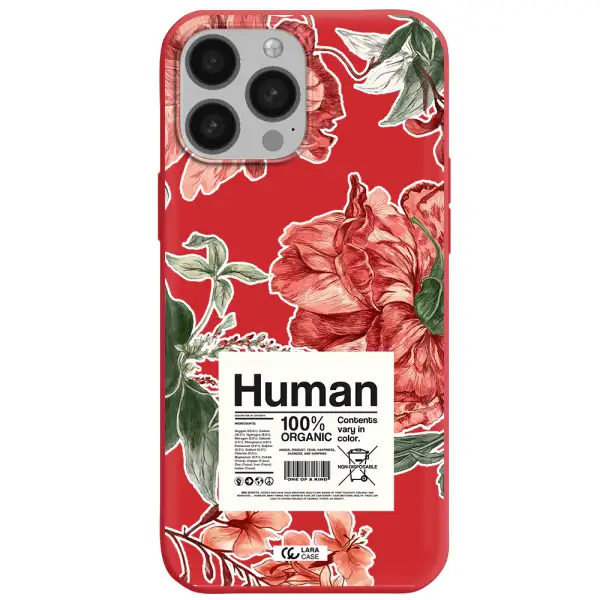 a cover of a book with flowers Apple iPhone 13 Pro Silicone Imperial Red Case