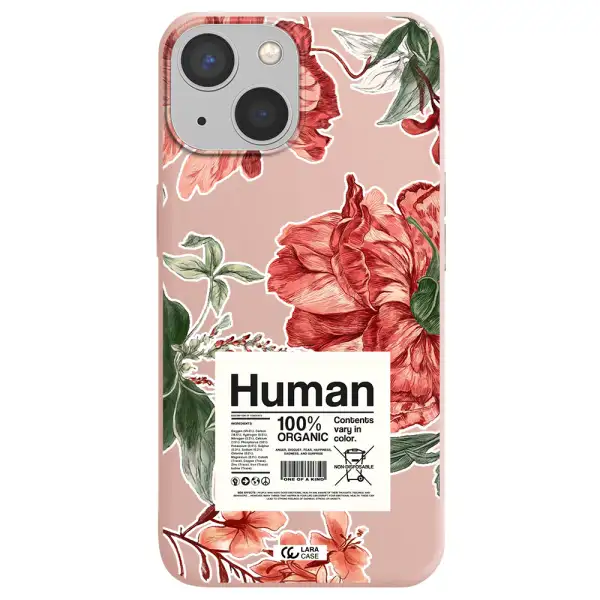 a cover of a book with flowers Apple iPhone 13 Silicone pastel pink Case