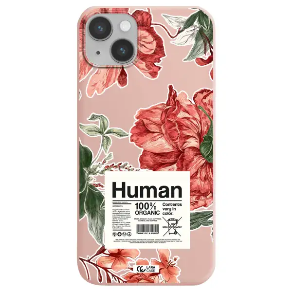 a cover of a book with flowers Apple iPhone 14 plus Silicone pastel pink Case