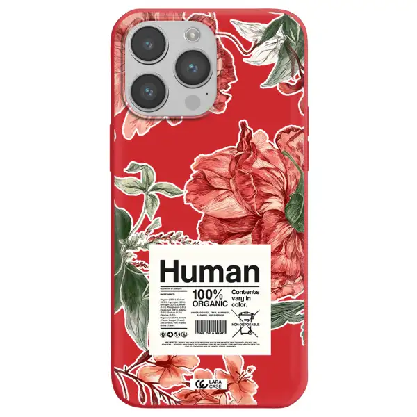 a cover of a book with flowers Apple iPhone 14 pro max Silicone Imperial Red Case