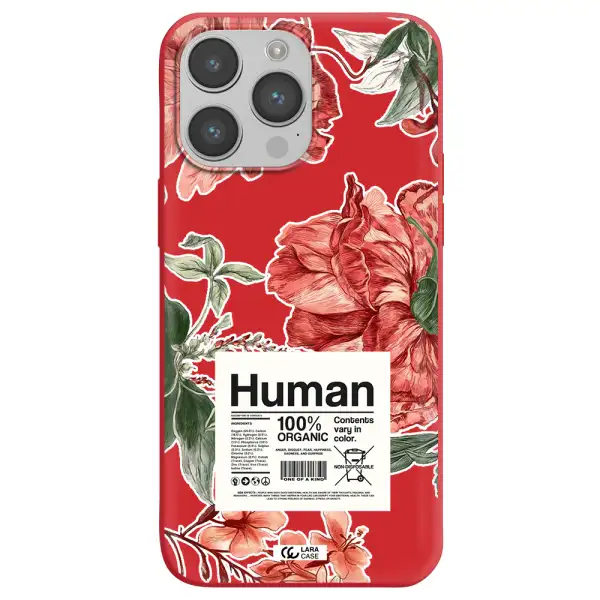 a cover of a book with flowers Apple iPhone 14 pro Silicone Imperial Red Case