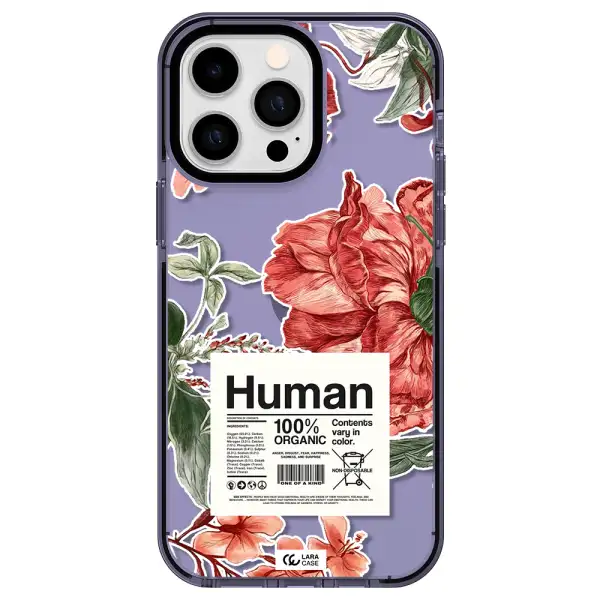 a cover of a book with flowers Apple iPhone 15 Pro Max impact Lilac Case