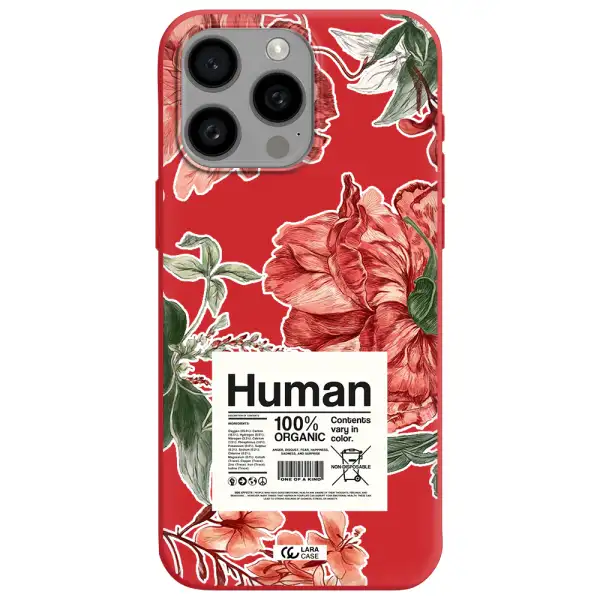A Cover Of A Book With Flowers Apple Iphone 15 Pro Max Silicone Imperial Red Case