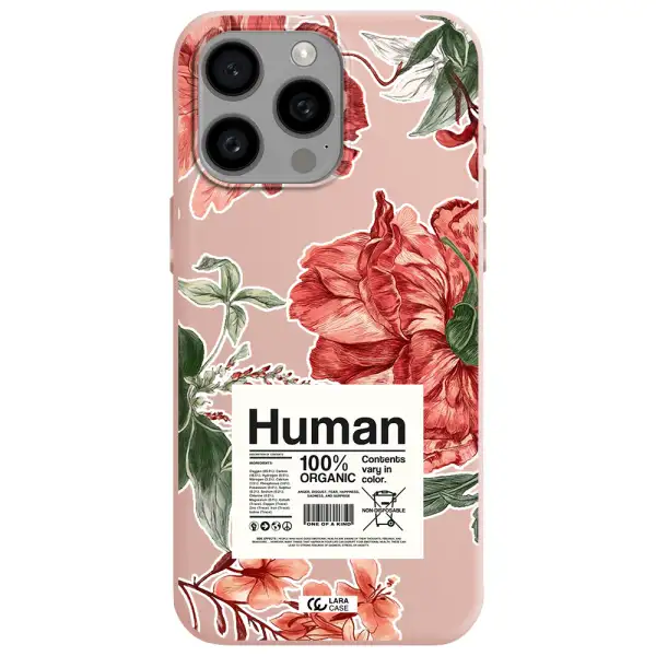 a cover of a book with flowers Apple Iphone 15 Pro max Silicone pastel pink Case