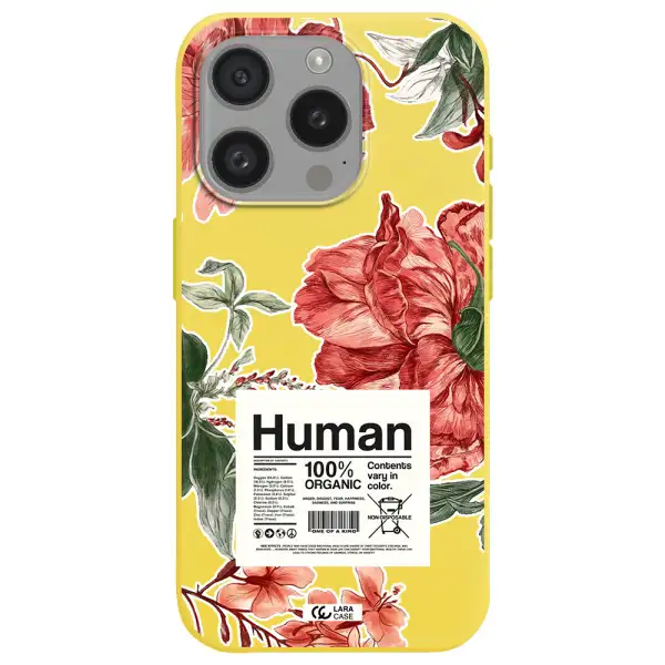 A Cover Of A Book With Flowers Apple Iphone 15 Pro Silicone Canary Yellow Case