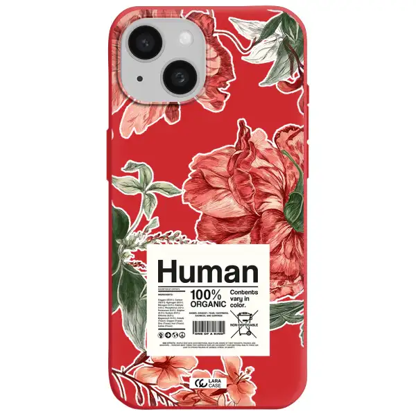 A Cover Of A Book With Flowers Apple Iphone 15 Silicone Imperial Red Case