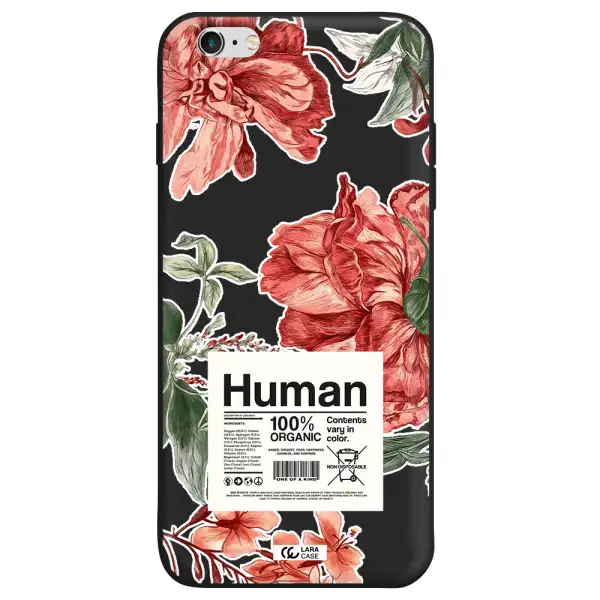 a cover of a book with flowers Apple iPhone 6 plus Silicone black Case