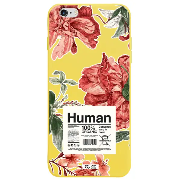 a cover of a book with flowers Apple iPhone 6 s plus Silicone canary yellow Case