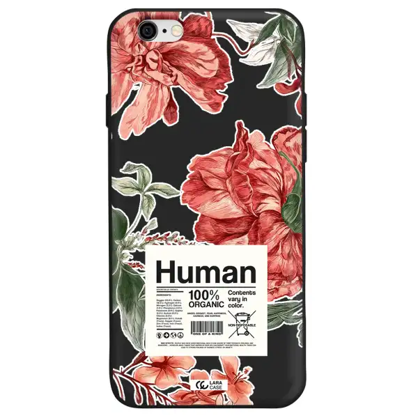 a cover of a book with flowers Apple iPhone 6 Silicone black Case