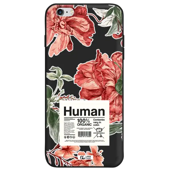 a cover of a book with flowers Apple iPhone 6S Silicone black Case