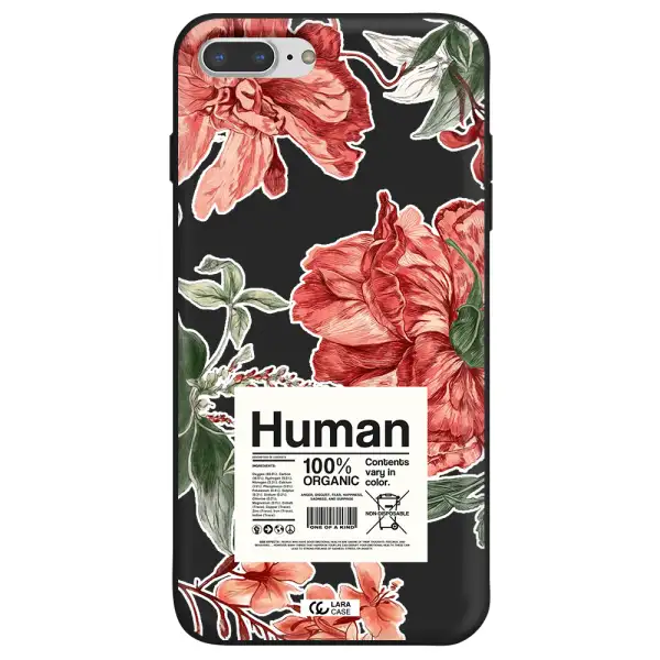 a cover of a book with flowers Apple iPhone 7 plus Silicone black Case