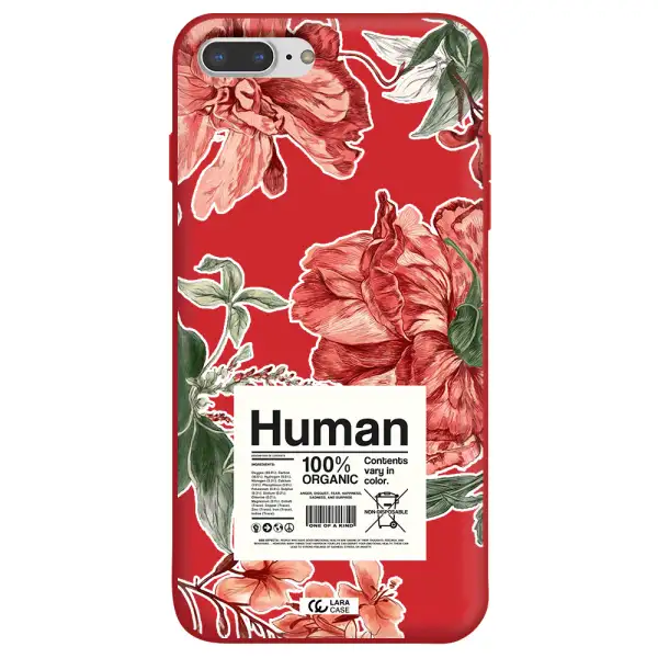 a cover of a book with flowers Apple iPhone 7 plus Silicone Imperial Red Case