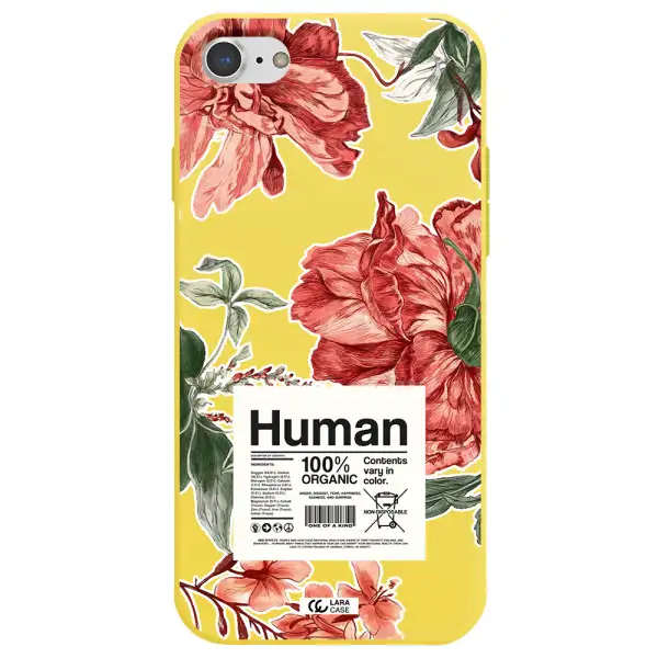 a cover of a book with flowers Apple iPhone 7 Silicone canary yellow Case