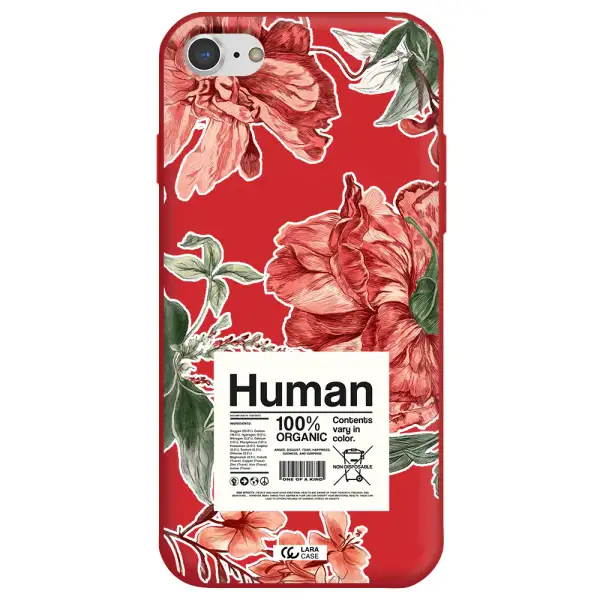 a cover of a book with flowers Apple iPhone 8 Silicone Imperial Red Case