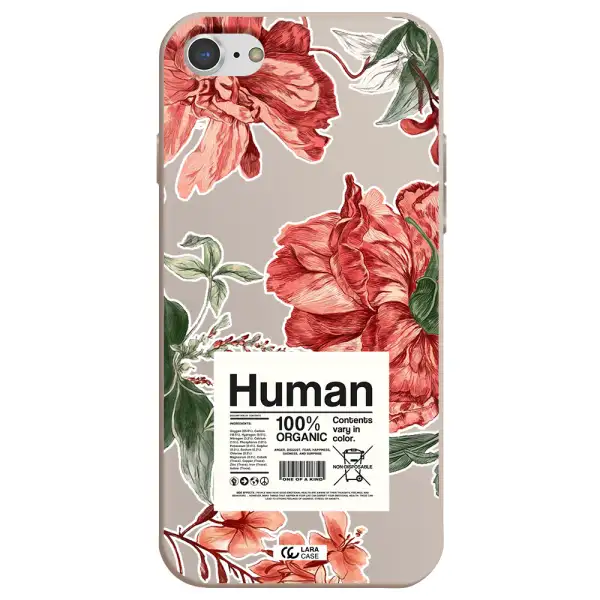 a cover of a book with flowers Apple iPhone 8 Silicone Stone Case