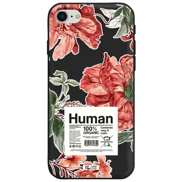 a cover of a book with flowers Apple iPhone se 2020 Silicone black Case