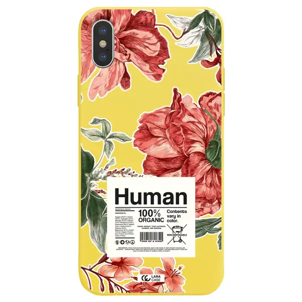 a cover of a book with flowers Apple iPhone X Silicone canary yellow Case