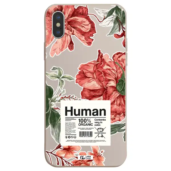 a cover of a book with flowers Apple iPhone X Silicone Stone Case