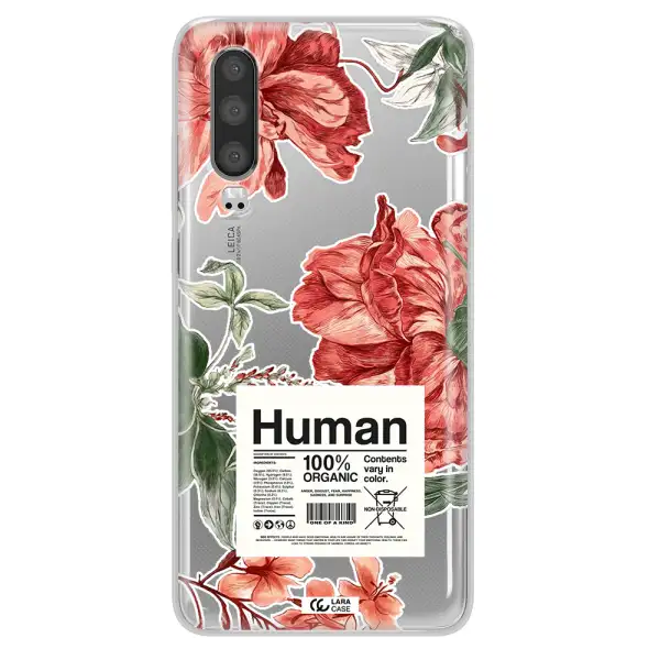 A Cover Of A Book With Flowers Huawei P30 Clear Tpu Case