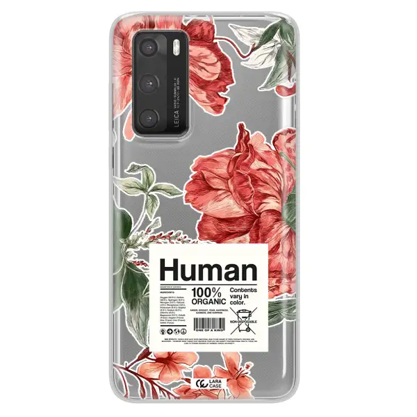 A Cover Of A Book With Flowers Huawei P40 Clear Tpu Case
