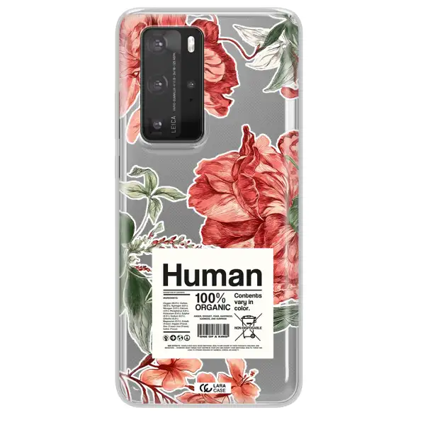 A Cover Of A Book With Flowers Huawei P40 Pro Clear Tpu Case