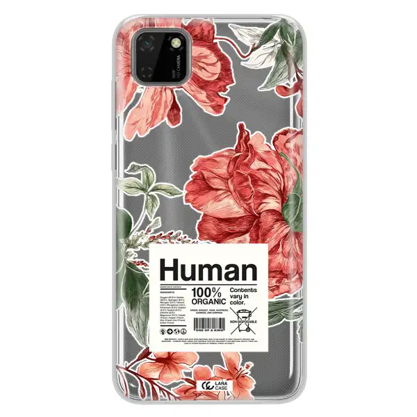 A Cover Of A Book With Flowers Huawei Y5P Clear Tpu Case