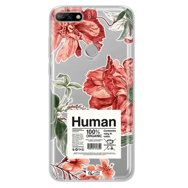 A Cover Of A Book With Flowers Huawei Y7 2018 Clear Tpu Case