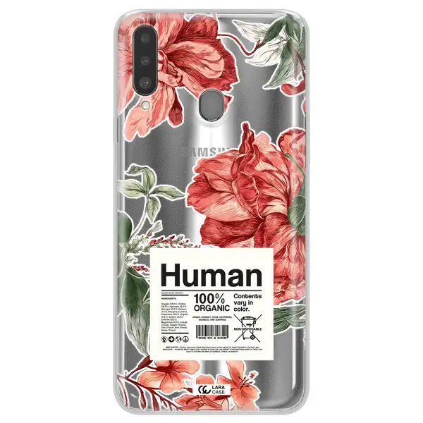 A Cover Of A Book With Flowers Samsung A20S Clear Tpu Case
