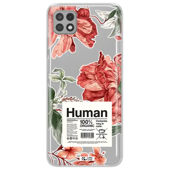 A Cover Of A Book With Flowers Samsung A22 5G Clear Tpu Case