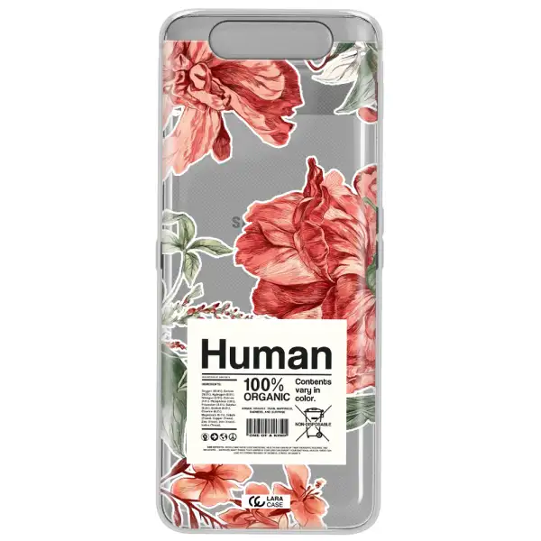 A Cover Of A Book With Flowers Samsung A80 Clear Tpu Case