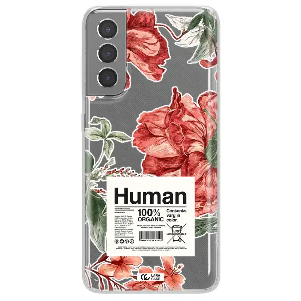 A Cover Of A Book With Flowers Samsung S21 Clear Tpu Case