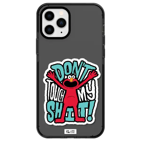 a cartoon character with arms up Apple iPhone 11 pro impact Smoke Black Case