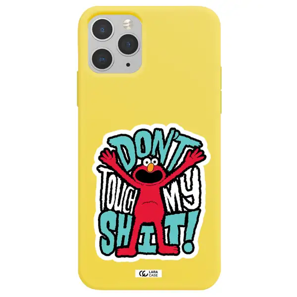 a cartoon character with arms up Apple iPhone 11 pro max Silicone canary yellow Case