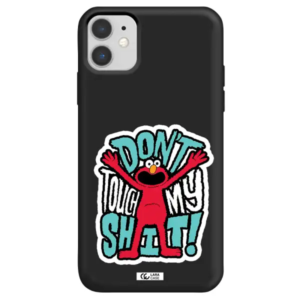 a cartoon character with arms up Apple iPhone 11 Silicone black Case