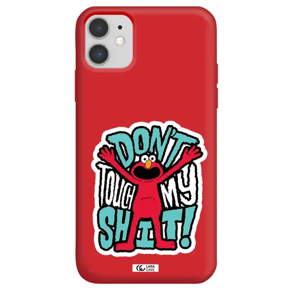 a cartoon character with arms up Apple iPhone 11 Silicone Imperial Red Case