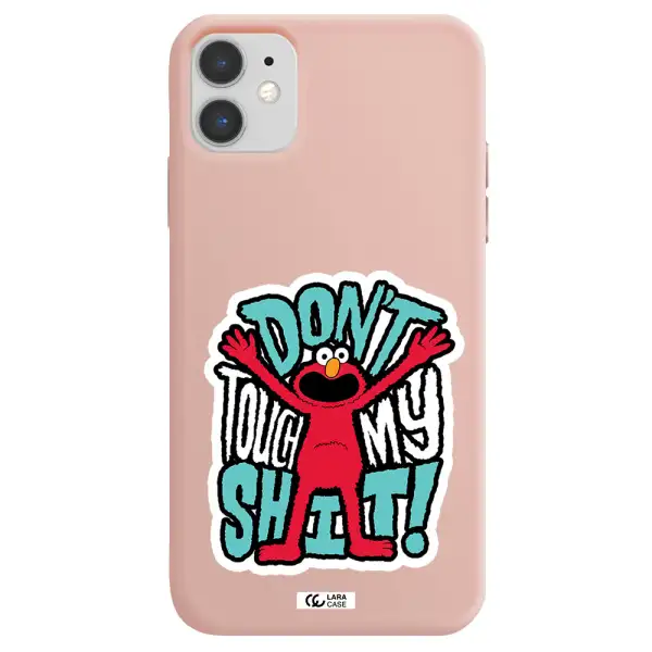 a cartoon character with arms up Apple iPhone 11 Silicone pastel pink Case
