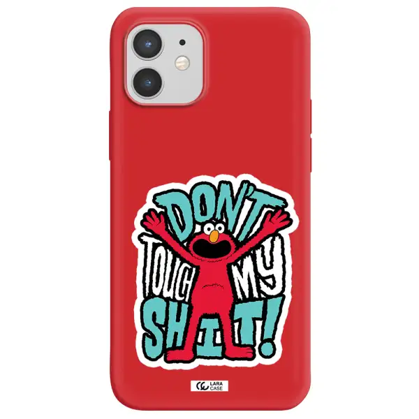 a cartoon character with arms up Apple iPhone 12 mini Silicone Imperial Red Case