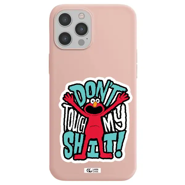 a cartoon character with arms up Apple iPhone 12 pro max Silicone pastel pink Case