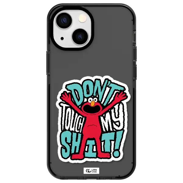 a cartoon character with arms up Apple iPhone 13 mini impact Smoke Black Case