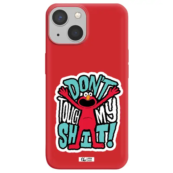 a cartoon character with arms up Apple iPhone 13 mini Silicone Imperial Red Case
