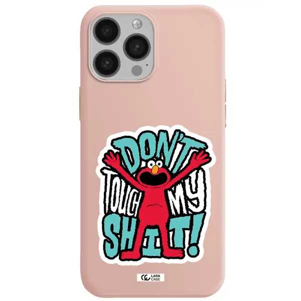 a cartoon character with arms up Apple iPhone 13 Pro Max Silicone pastel pink Case