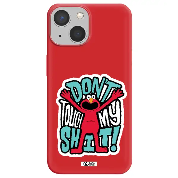a cartoon character with arms up Apple iPhone 13 Silicone Imperial Red Case