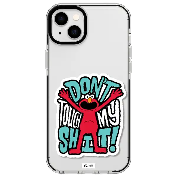 a cartoon character with arms up Apple iPhone 14 plus impact black border Case