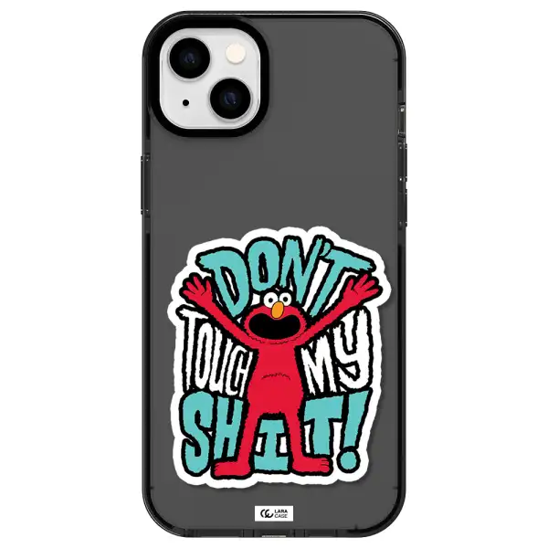 a cartoon character with arms up Apple iPhone 14 plus impact Smoke Black Case