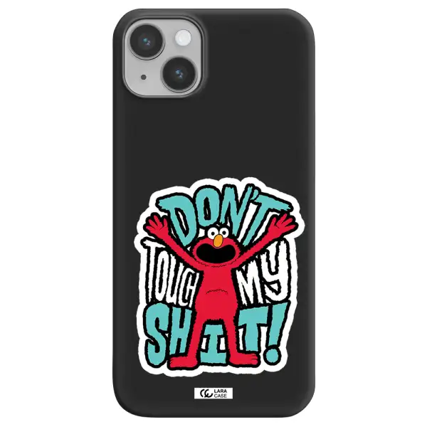 a cartoon character with arms up Apple iPhone 14 plus Silicone black Case
