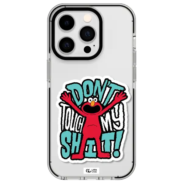 a cartoon character with arms up Apple iPhone 14 pro impact black border Case