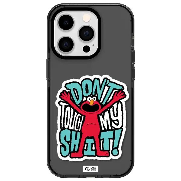 a cartoon character with arms up Apple iPhone 14 pro impact Smoke Black Case